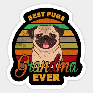 Best Pugs Grandma Ever Sticker